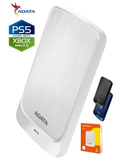 أداتا محرك الأقراص الصلبة الخارجي النحيف HV320 بسعة 2 تيرابايت | متوافق مع PS5 XBOX لنقل البيانات بسرعة فائقة للألعاب | أبيض  - Image 1
