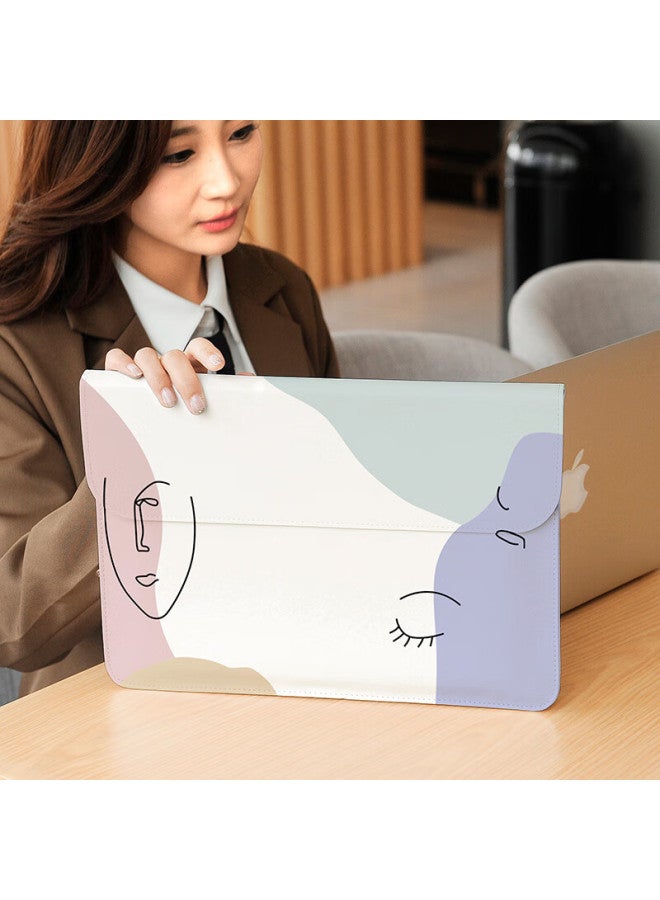 Milooky Laptop Sleeve, Leather, Lightweight, Protective Case, Fashionable Cartoon Design, 15/16-inch Laptop Cover + Storage Pouch - Image 5