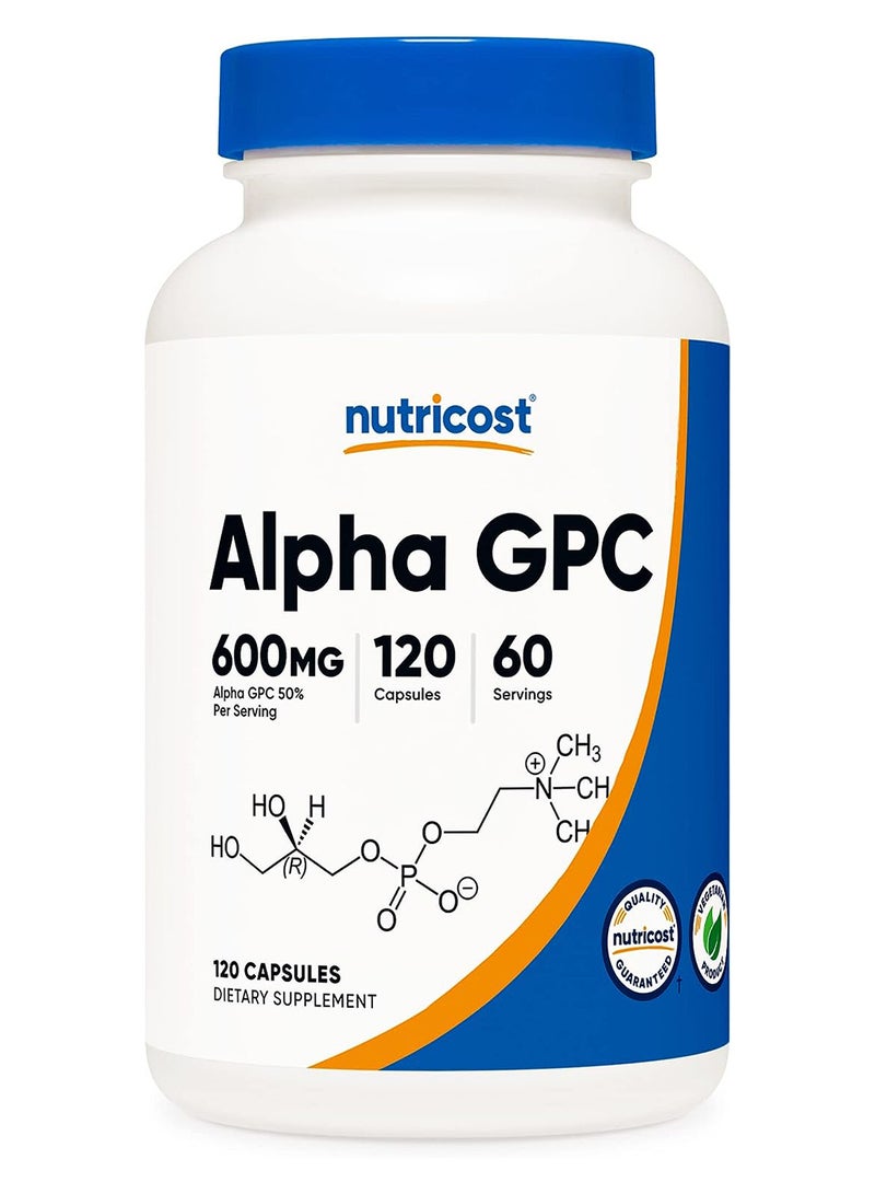 Nutricost Alpha Gpc 600 Mg 120 Vegetarian Capsules 300 Mg Per Capsule - Image 1