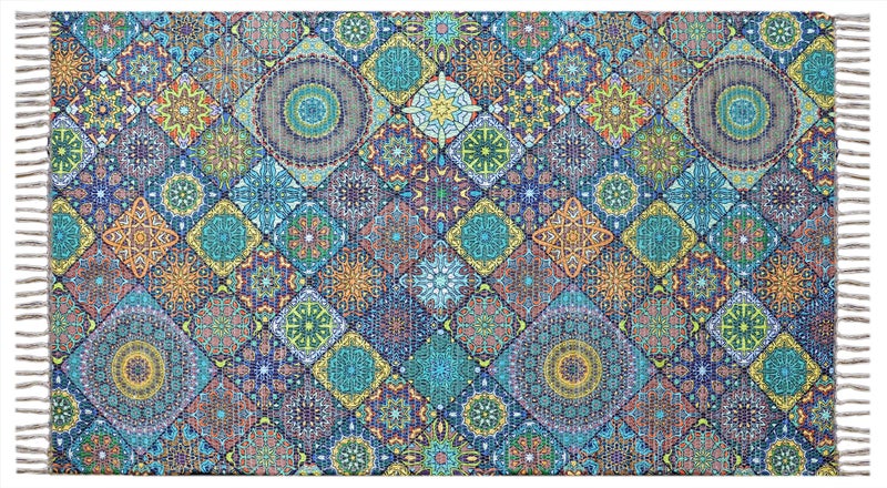 AMAZE ATTIRES Handmade Printed Dhurrie 5 x 7 Feet Carpet Rug Runner and Carpets for Living Room/Drawing Room/Bedroom/Home (5x7 ft, Design4) - Image 2