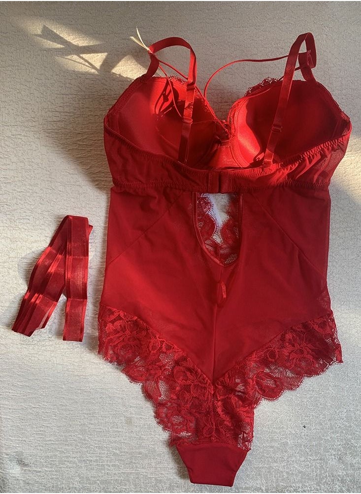 Loquat - Breathable bra And Panty Conjoined Women's Underwear Red - Image 1