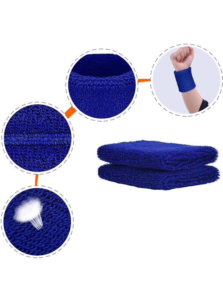 Spall Direct Absorbent Wrist Sweatbands for Athletic Men and Women - 6 Pcs Tennis Wrist Sweat Bands for Gym & Running-Wicking Wristbands for Exercise - Image 2