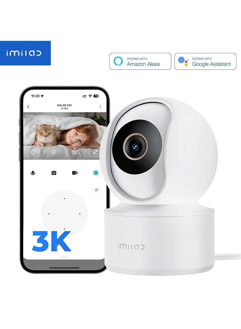 Imilab Smart Security Camera Indoor Plug-in Wi-Fi 3K C22 - White - Image 2