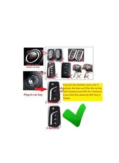 OUYoo OUYoo TPU Case Key Fob Cover For Toyota C-HR Camry Corolla Fortuner Highlander Levin RAV4 LE Sequoia Sienna Tacoma Tundra Yaris Car Key Shells，With a key chain（black）  - Image 2