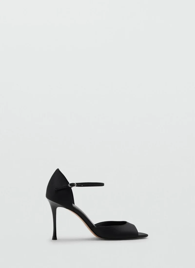 MANGO Satin high-heeled sandal