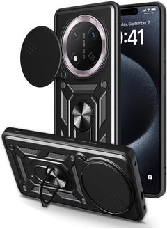 UNBLACK UNBLACK Case Cover Shock resistant Sliding CamShield TPU + PC Compatible with Honor X9C / Honor X60 Pro (Black) 