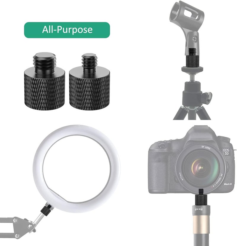SHOPEE محول مسمار ثلاثي القوائم 1/4 إلى 3/8 4 قطع 1/4 ذكر إلى 3/8 أنثى و 3/8 ذكر إلى 1/4 أنثى لمثبت الكاميرا وحامل الميكروفون - Image 4