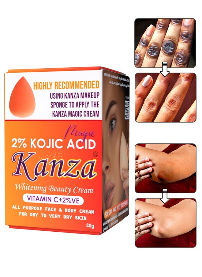 Kanza - Magic Whitening Cream with Dark Spot Skin Lightening Knuckle Whitening Cream All-Purpose Body Face Instant White Sunscreen Anti-Aging Anti-Wrinkle for Neck Dark Circles Fingers Knees Elbow - Image 1