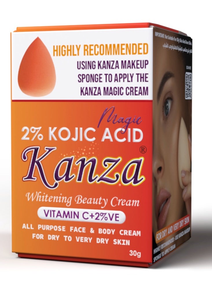 Kanza - Magic Whitening Cream with Dark Spot Skin Lightening Knuckle Whitening Cream All-Purpose Body Face Instant White Sunscreen Anti-Aging Anti-Wrinkle for Neck Dark Circles Fingers Knees Elbow - Image 1