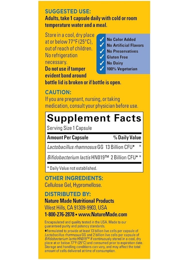 Nature Made - Nature Made Advanced Dual Action Probiotics 15 Billion CFU Per Serving, 30 Capsules - Image 1