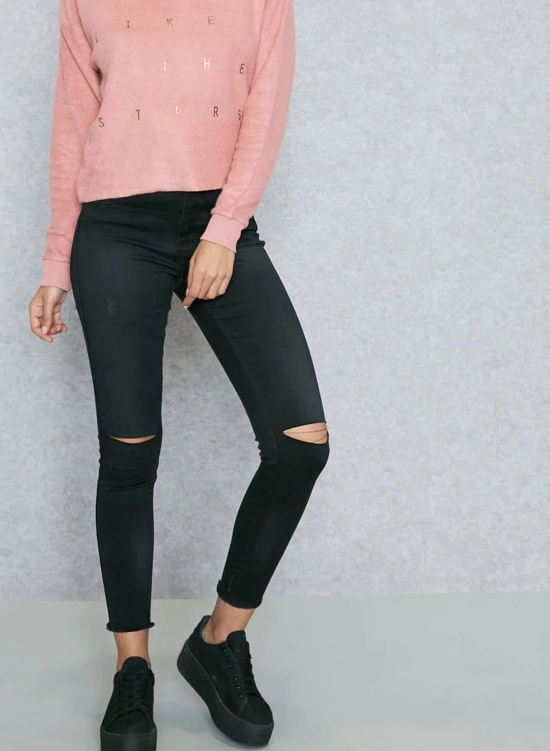ONLY Regular Length Knee Slit Jeans