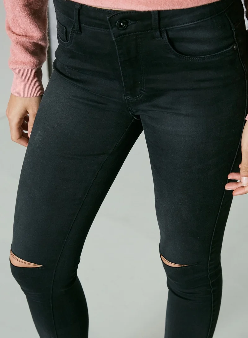 ONLY Regular Length Knee Slit Jeans