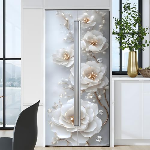 AOHMPT Self-Adhesive Refrigerator Wrap Set - Removable Vinyl Fridge Stickers, Peel & Stick Door Mural Decor for Kitchen, Bar, Office 32.3x78.7 - Image 5