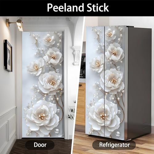 AOHMPT Self-Adhesive Refrigerator Wrap Set - Removable Vinyl Fridge Stickers, Peel & Stick Door Mural Decor for Kitchen, Bar, Office 32.3x78.7 - Image 3