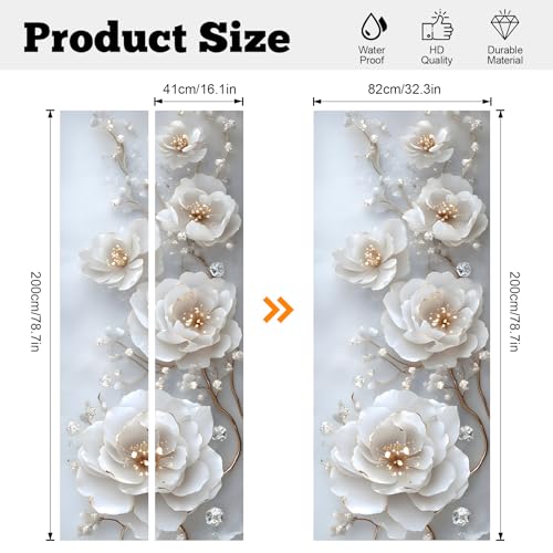 AOHMPT Self-Adhesive Refrigerator Wrap Set - Removable Vinyl Fridge Stickers, Peel & Stick Door Mural Decor for Kitchen, Bar, Office 32.3x78.7 - Image 2