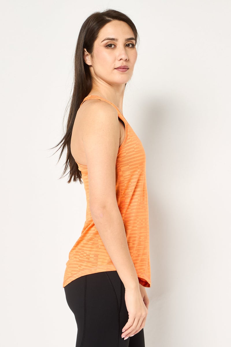 Nike Women Standard Fit Sleeveless Running Tank Top, Orange - Image 4