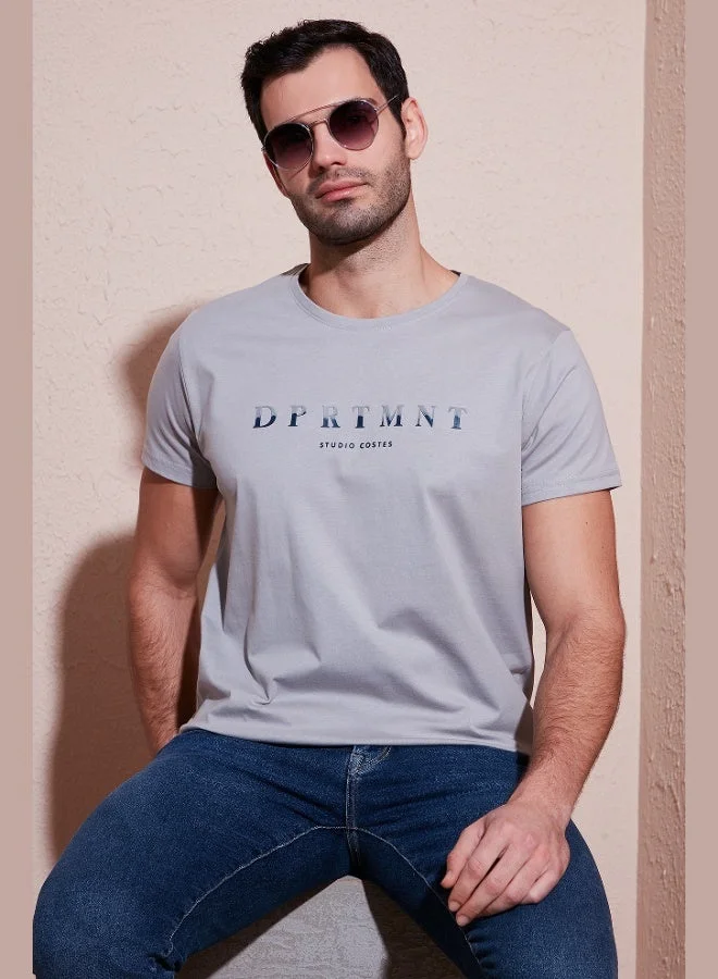 Buratti  Buratti Printed Crew Neck Cotton Slim Fit T Shirt Men's T SHIRT 541DPRTMNT24  | Best Price UAE