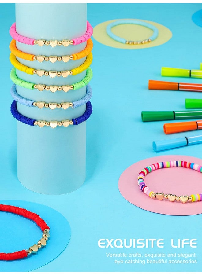 سوريو أساور صداقة ملونة من Sureio مكونة من 24 قطعة، أساور على شكل قلب وحرف وابتسامة، أساور لركوب الأمواج، أساور من الخرز المطاطي للأطفال، للفتيات والنساء، هدايا حفلات العودة إلى المدرسة للفتيات المراهقات (على شكل قلب) - Image 4