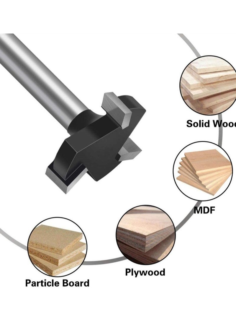 Wood Working Milling Cutter 6mm Shank T Shaped Cnc Surfacing Cutter Bit Wood Working Milling Cutter Planer High Speed Steel Wood Working Hole Saw Punching Bit Wood Working Tool - Image 2