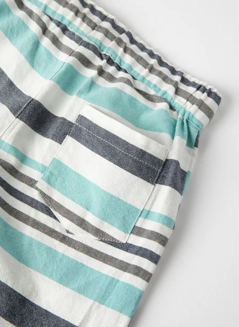 زيبي Striped Shorts for Boys, Multicoloured