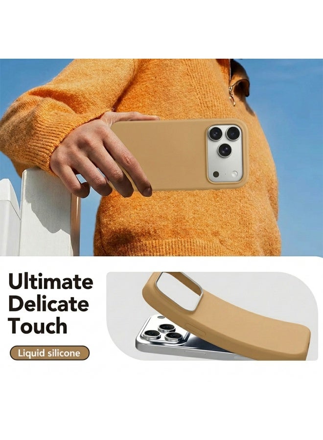 Mobcos iPhone 17 Pro Brown Elite Logo Premium Silicone Magnetic Wireless Charging Case for iPhone | Silky Soft Touch | Military-Grade Shockproof Protection | Strong Magnetic Compatibility | Luxury Slim Cover - Image 3