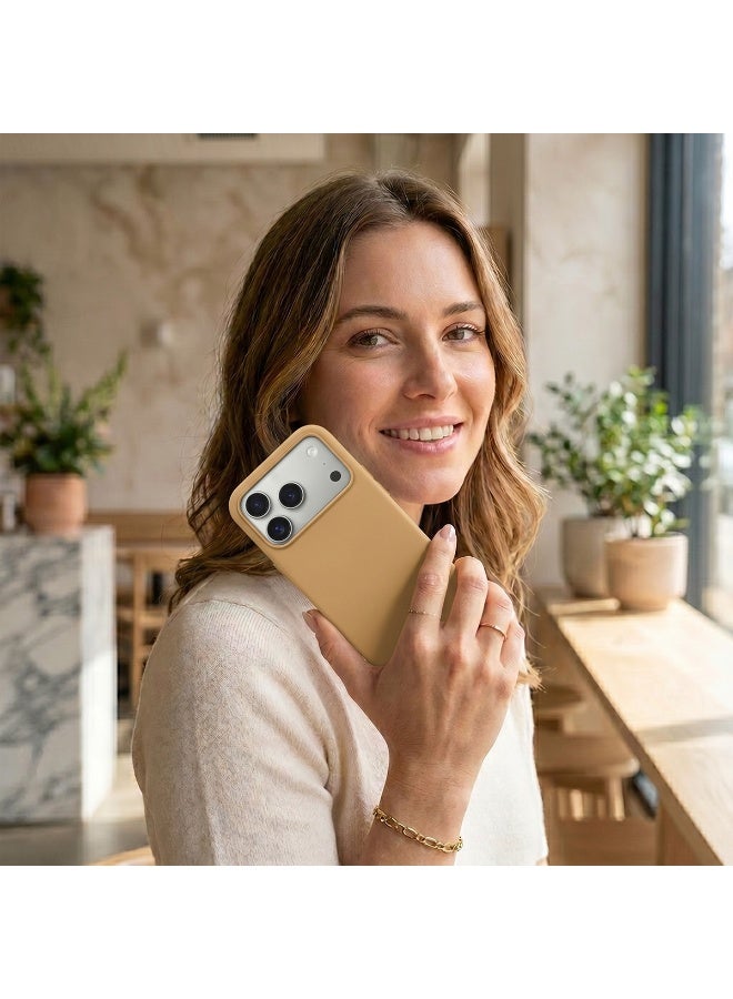 Mobcos iPhone 17 Pro Brown Elite Logo Premium Silicone Magnetic Wireless Charging Case for iPhone | Silky Soft Touch | Military-Grade Shockproof Protection | Strong Magnetic Compatibility | Luxury Slim Cover - Image 5