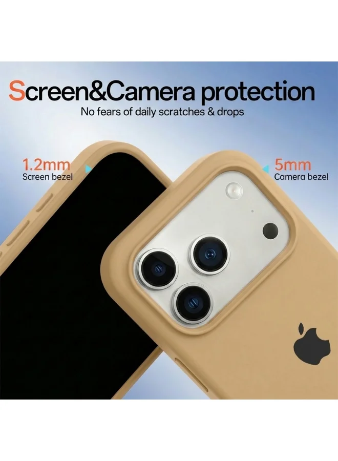 موبكوس جراب Mobcos iPhone 17 Pro بني اللون بشعار Elite، مصنوع من السيليكون الفاخر، مزود بخاصية الشحن اللاسلكي المغناطيسي | ملمس ناعم كالحرير | حماية فائقة ضد الصدمات بمعايير عسكرية | توافق مغناطيسي قوي | غطاء أنيق وفاخر