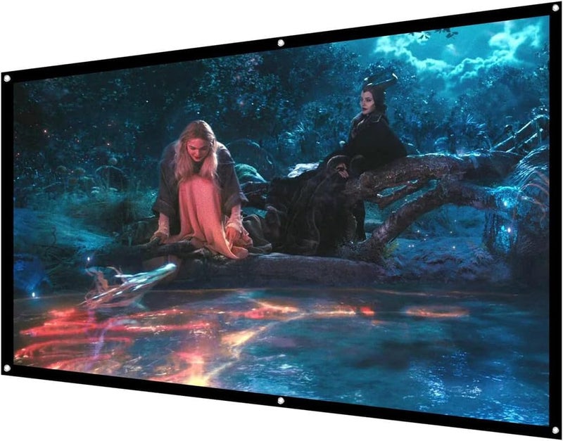QUARSON 110" Inch Projector Screen Upgraded inch 16:9 HD Portable Eyelet Screen Premium Indoor Outdoor Anti-Crease Projection (96" Inch (W) x 54" Inch (H) - 110" Inch Diagonal)#8 - Image 1