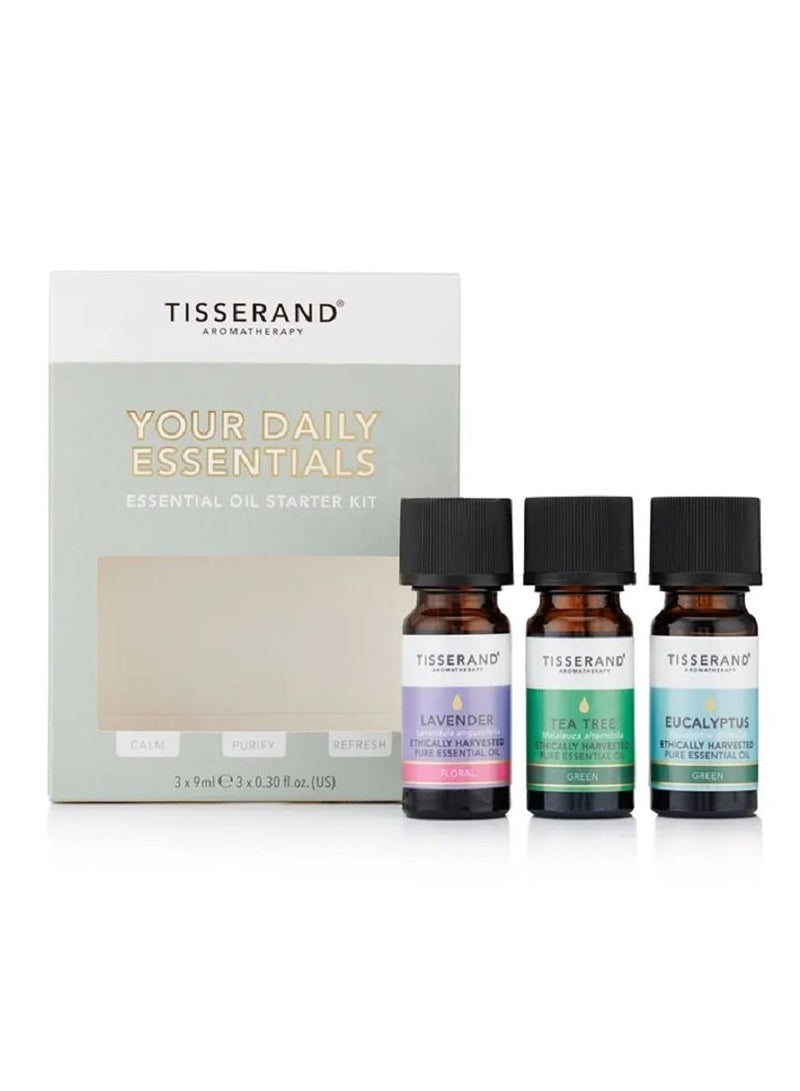 Tisserand Aromatherapy Your Daily Essentials Essential Oil Starter Kit 3x9ml  - Image 2