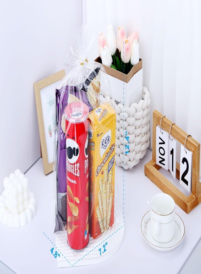 ZIMCEMS 50Pcs 12X16 inch Bottom Gusset Bags Clear Cellophane Gift Wrap Wrapping Plastic Large Cello Bags for Party Favors Treats Mug with 5" Twist Ties - Image 5