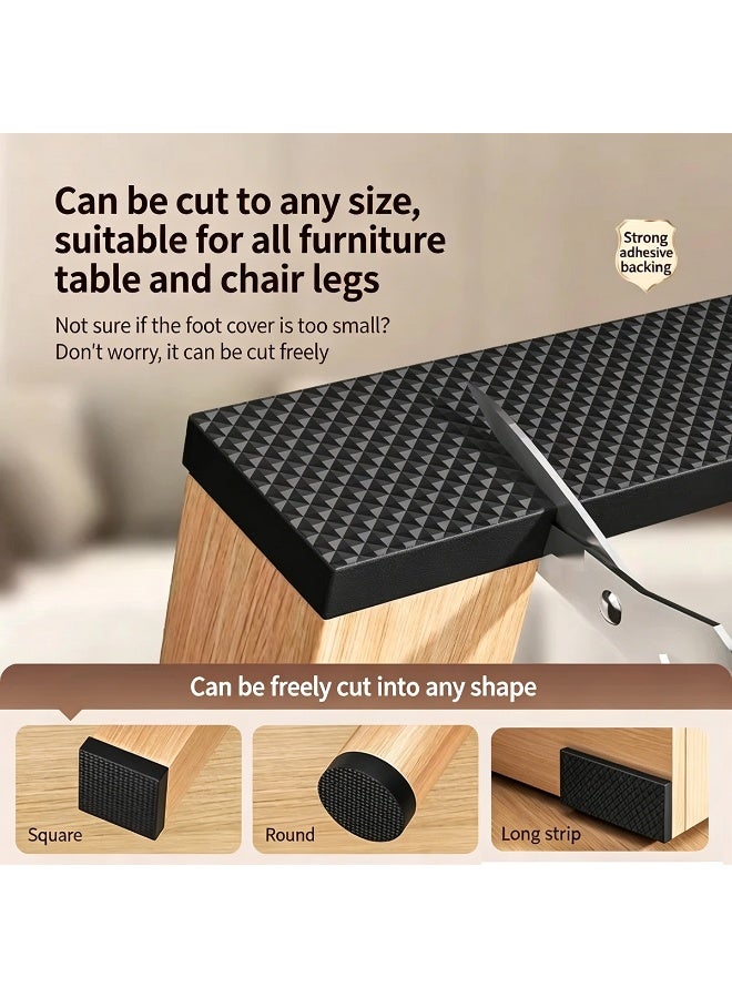 Yunpy 200CM x 4CM Anti-Slip Self-Adhesive Furniture Pads, Non-Slip Noise Reduction Chair Leg Protectors, Shockproof Anti-Scratch Floor Protector Tape for Table Sofa Feet, DIY Cuttable EVA Foam Pad - Image 3
