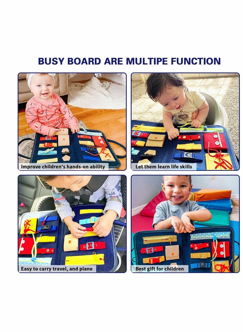 KASTWAVE Toddler Busy Board, Montessori Toy Gifts for Fine Motor Skills & Learn to Dress, Sensory Toy for Aeroplane or Car Travel - Image 4