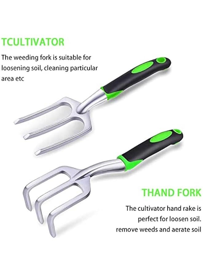 BWSJ Garden Tools Set Gardening Tools for Gardening Heavy Duty Aluminum Hand Toolwith Storage Tote Bagfor Woman Man - Image 3