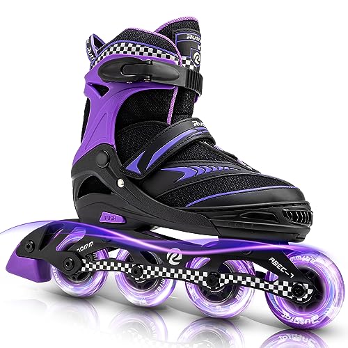 Ruthfot Adjustable Inline Skates for Boys and Girls with Full Light Up Wheels, Outdoor Rollerskates for Kids and Women - Image 1