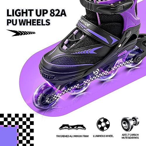 Ruthfot Adjustable Inline Skates for Boys and Girls with Full Light Up Wheels, Outdoor Rollerskates for Kids and Women - Image 3