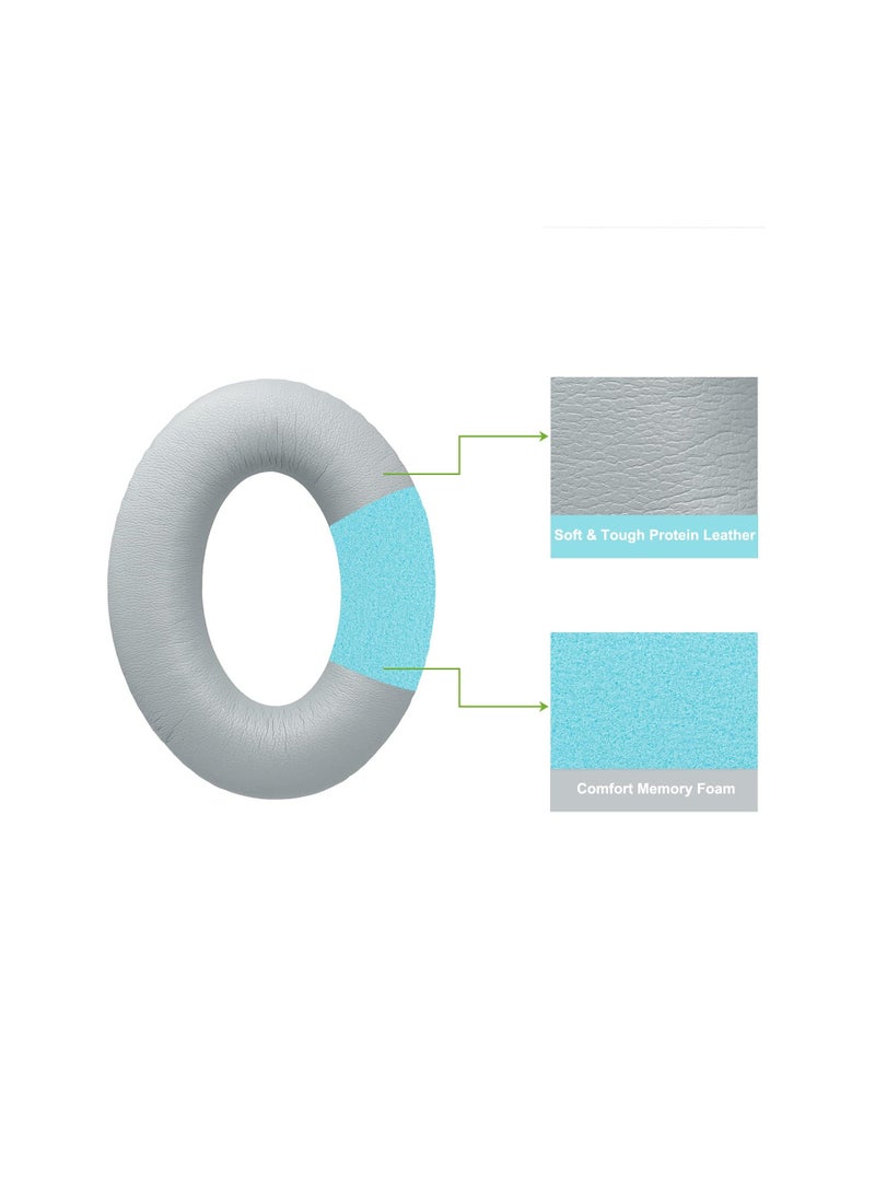 اكسيسن استبدال وسادة الأذن من بوس quietcomfort-35 ( qc-35 ) و quietcomfort-35 الثاني ( qc-35ii / qc-35ii ) سماعات ، سدادات الأذن المتقدمة مع رغوة عازلة للصوت ، وزيادة سمك ( فضي )  - Image 3