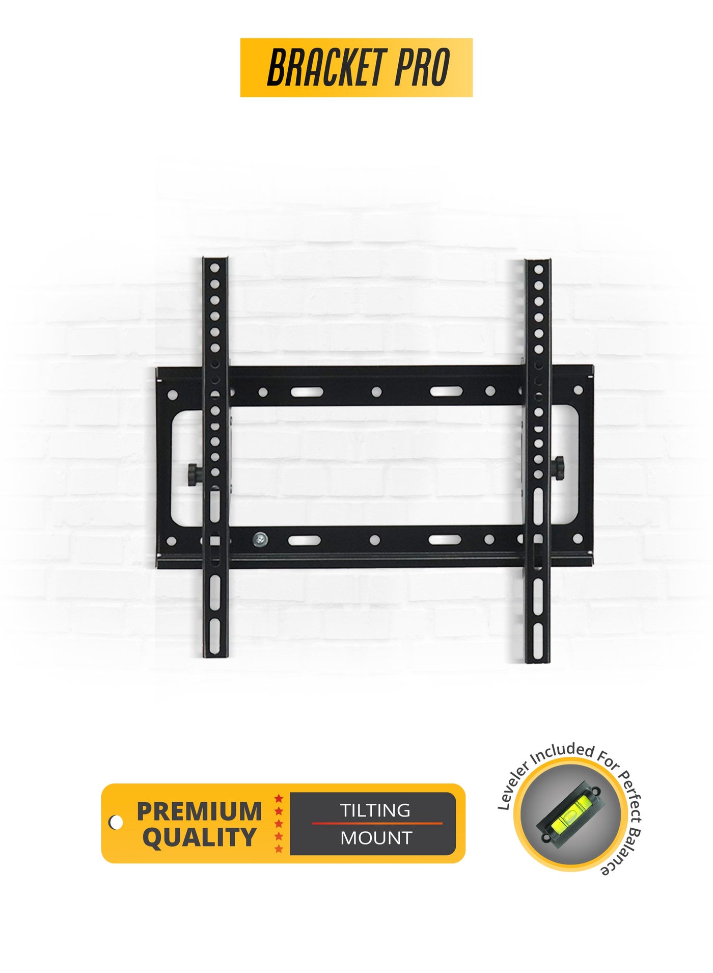 Bracket Pro Tilting TV Wall Mount for 26-65 Inch Screens – Adjustable Tilt for Anti-Glare Viewing – Heavy-Duty Steel, Holds up to 50kg – VESA 200x200 to 400x400 – Easy Installation - BPT2665