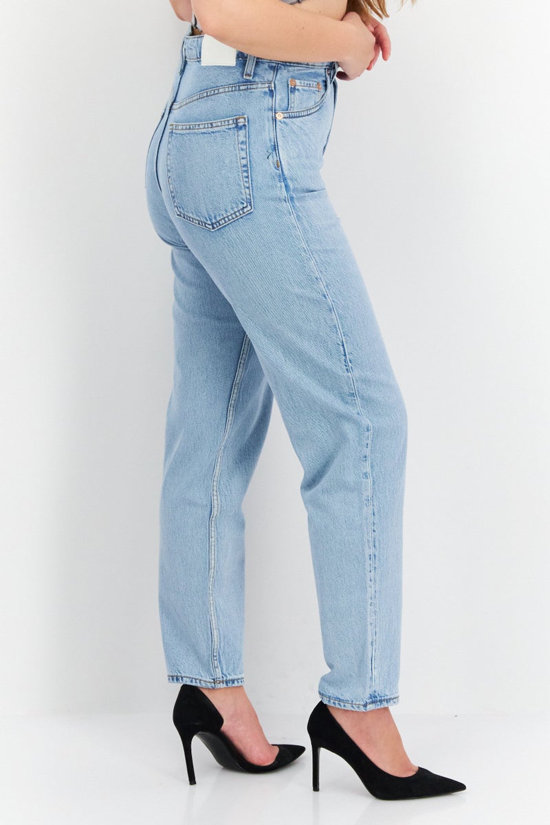 Weekday Women Regular Fit Plain Non-Stretchable Denim, Light Blue - Image 2