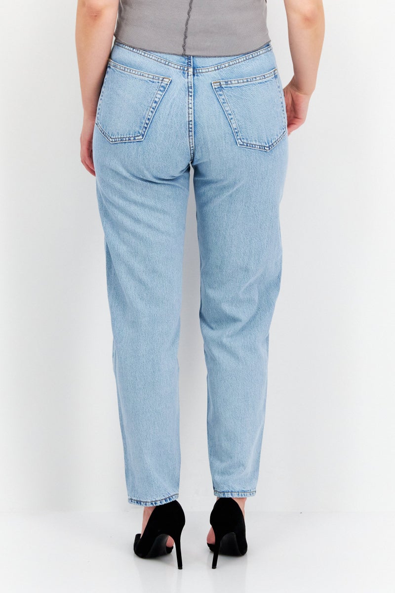 Weekday Women Regular Fit Plain Non-Stretchable Denim, Light Blue - Image 4