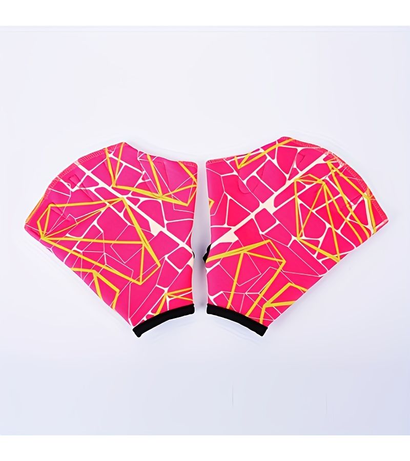 1 Pair Green Geometric Pattern Surfing Gloves For Diving Snorkeling Aquatic Gear Nylon Rubber Blend Size Large - Image 2
