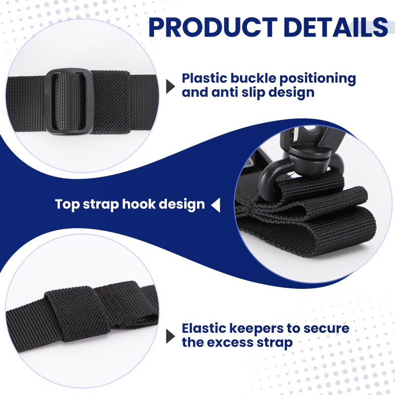 ECOSHIRE Magnetic Luggage Strap for Backpack & Suitcase - Heavy Duty Suitcase Belt with Jacket Gripper - Multi Purpose Travel Accessories with Replaceable Hooks - Adjustable Extra Bag Holder - Image 4