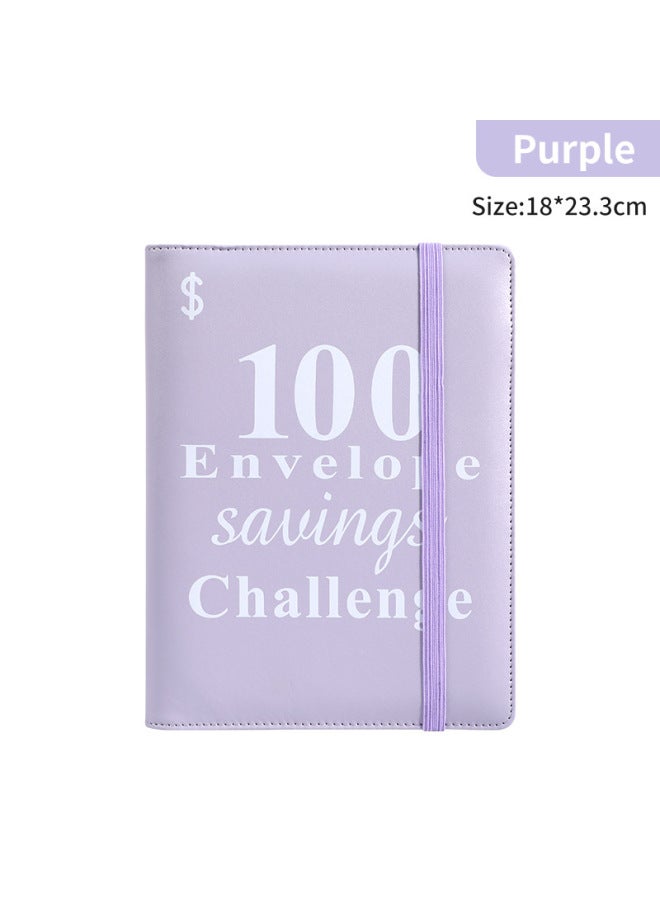 HONGYANG Envelopechallenge Loose-leaf Notebook 100 Days Money Saving Book Challenge Cash Saving Book - Image 1