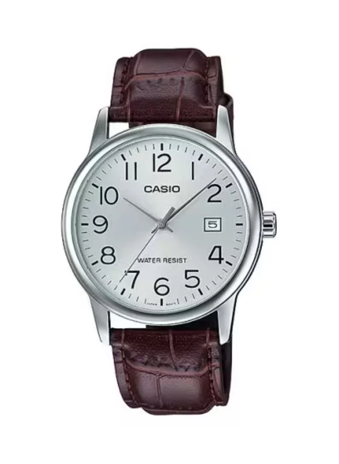 كاسيو Men's Analog Display Watch With Brown Leather Strap - MTP-V002L-7B2UDF