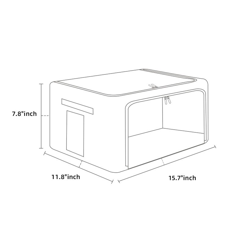 FHSQX 2 Pack Clear Window Storage Bins Foldable Fabric Storage Bins Boxes for Clothes Stackable Box Organizer Set with Carrying Handles (Beige, 22L,15.7x 11.8x 7.8 Inch) - Image 4