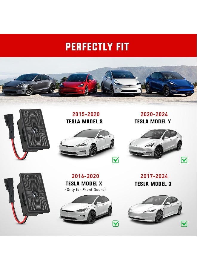 Generic 2Pcs Car Welcome Light for Tesla, LED Car Logo Door Lights , Door Projector Puddle Lights Compatible with Tesla Model 3/Y/S/X, Welcome Courtesy Step Door Interior Lamps Super Bright  - Image 2