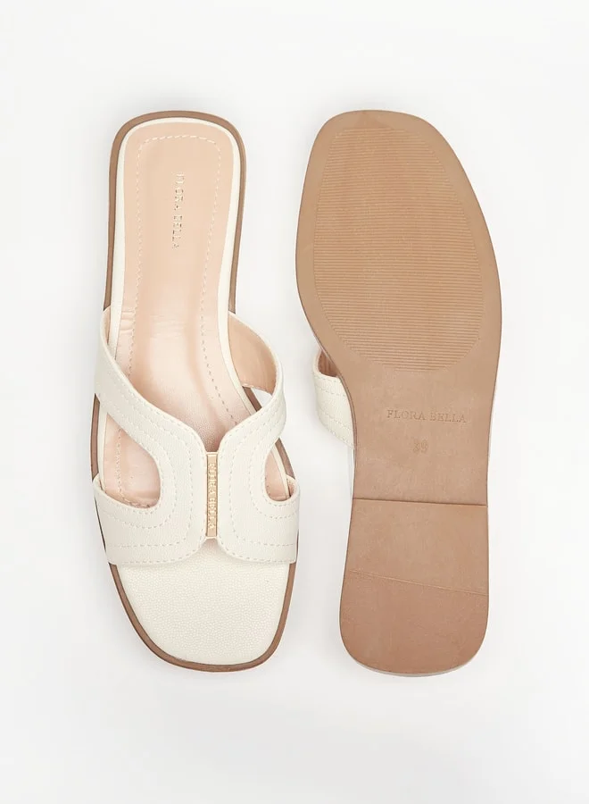 Flora Bella By Shoexpress Womens Textured Slip-On Sandals
