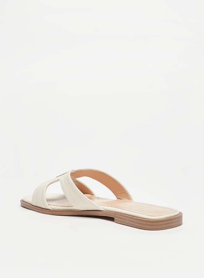 Flora Bella By Shoexpress Womens Textured Slip-On Sandals