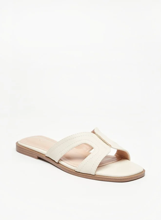 Flora Bella By Shoexpress Womens Textured Slip-On Sandals