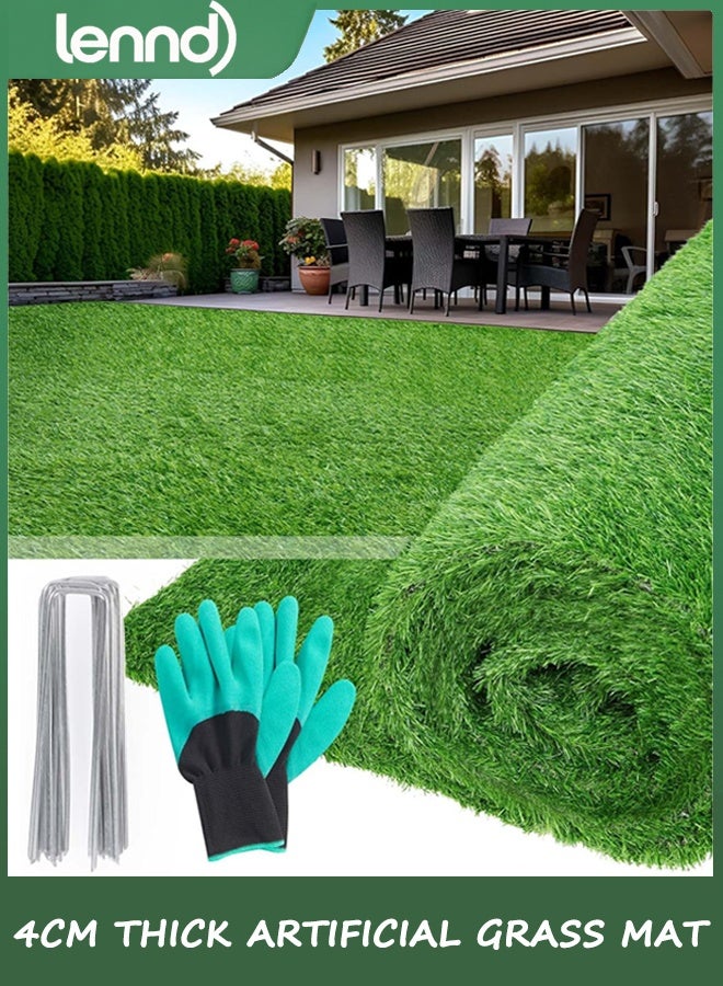 لينند 1X3 متر واقعي العشب الاصطناعي السجاد ، 1m x 3m x 4cm الاصطناعي مزيفة العشب حصيرة للكلاب ، ممتازة الاصطناعي العشب حصيرة للحديقة ، إعادة استخدام العشب في الهواء الطلق سجاد فناء حديقة شرفة المناظر الطبيعية ، سجاد العشب الزائف مع ثقوب الصرف الصحي. - Image 1