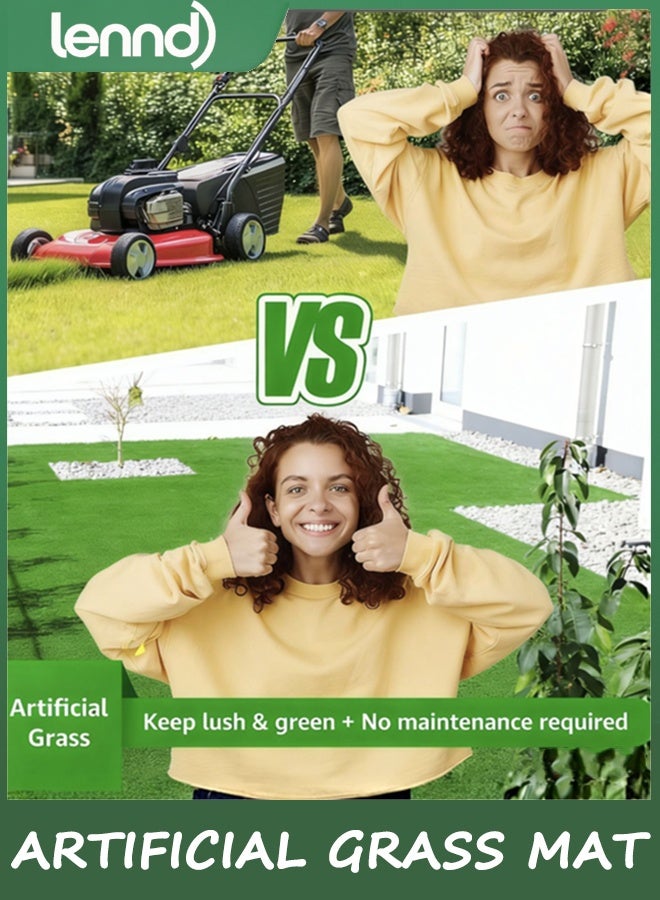 لينند 1X3 متر واقعي العشب الاصطناعي السجاد ، 1m x 3m x 4cm الاصطناعي مزيفة العشب حصيرة للكلاب ، ممتازة الاصطناعي العشب حصيرة للحديقة ، إعادة استخدام العشب في الهواء الطلق سجاد فناء حديقة شرفة المناظر الطبيعية ، سجاد العشب الزائف مع ثقوب الصرف الصحي. - Image 5